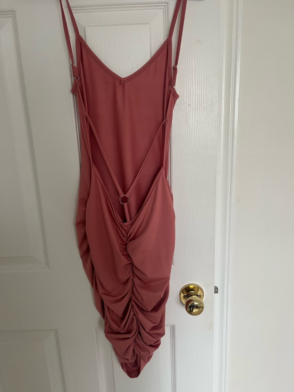 SHEIN Dusty Rose Backless Ruched Dress